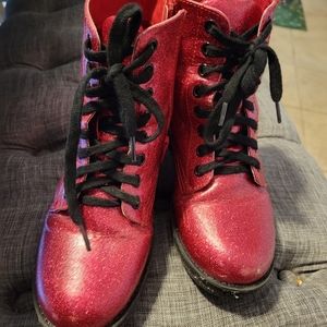 Girls size 2 pink glitter boots
